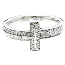 Tiffany & Co. T one Ring / Diamond White Gold / diamond Silvery