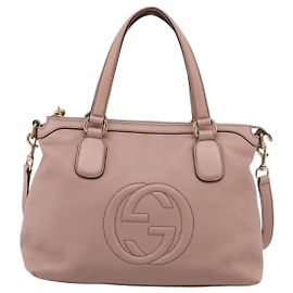 Gucci Soho Convertible Soft Top Handle Leather Rose