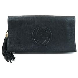 Gucci Soho Clutch Leather Black