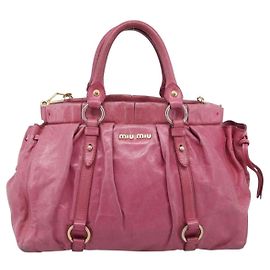 Miu Miu Vitello Lux Leather Rose