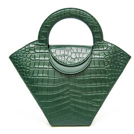 Bottega Veneta Doll em couro com relevo de crocodilo Medium Verde
