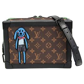 Louis Vuitton Soft Trunk Monogram Canvas com Patch LV Friends Mini Marrom