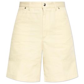 Moncler Denim Shorts Creme Baumwolle Weiß Roh