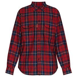 Camisa de cuadros roja de franela de algodón Dsquared2 Roja