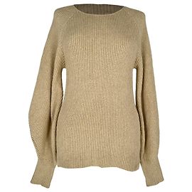 Autre Marque Aje Strickpullover mit Rückenausschnitt aus beiger Baumwolle Beige
