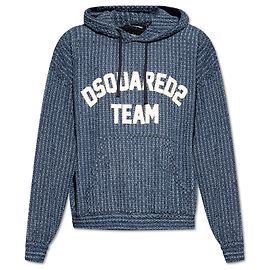 Dsquared2 Blauer Logo Kapuzenpullover Blau