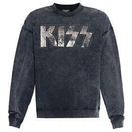 Sweatshirt Dsquared2 X KISS preto de algodão oversized Preto