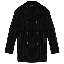 Abrigo corto Diesel W-OTIS negro de pana de algodón Negro
