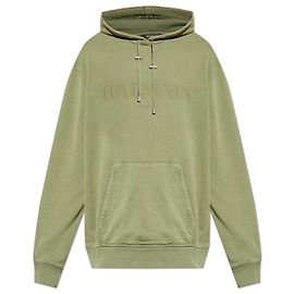 Balmain Logo Sweatshirt Grün Baumwolle Grün