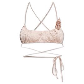 Blumarine Satin top with appliqué Pink