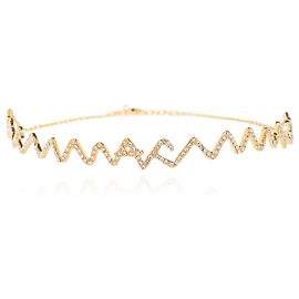 Marni Wavy Pattern Messing Halskette Gold Golden Metallisch