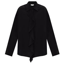 Camisa de seda Victoria Beckham negra Negro