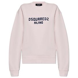 Sweatshirt rosa de algodão com logótipo Dsquared2 Rosa