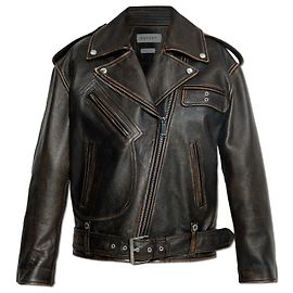 Alexander McQueen Brown Leather Motorcycle Jacket Brown