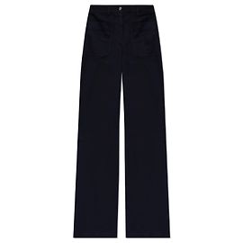 Pantaloni a gamba larga Etro in cotone nero Nero