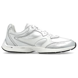 Sneakers Riley Michael Kors Argento Pelle Argento Metallico