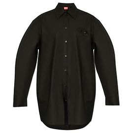 Diesel D-DALIS Kleid aus schwarzer Baumwolle Schwarz