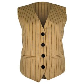 Chaleco a rayas Maje Vilatex en algodón beige Beige