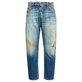 Jeans Big Brother Dsquared2 Corte Carrot Azul Algodão Azul