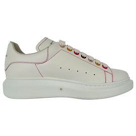 Alexander Mcqueen Oversized Sneakers in White Leather White Cream