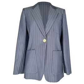 Sandro Huguita Single-Breasted Blazer in Blue Viscose Blue