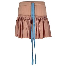 Mini saia com folhos e cintura atada Chloé em seda rosa Marrom Rosa