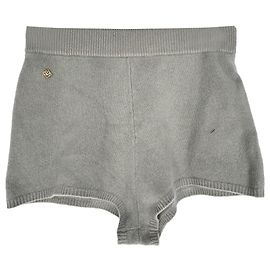 Sandro Izzie Knitted Mini Shorts in Olive Wool Green Olive green