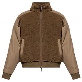 Dsquared2 Fleece jacket with a stand-up collar Brown