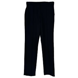 Maje gerade geschnittene Hose aus schwarzem Polyester Schwarz