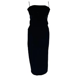 Autre Marque Dion Lee ärmelloses Midi-Kleid aus schwarzem Polyester Schwarz