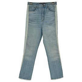 Veronica Beard Carly 11" Kick Flare Jeans aus hellblauer Baumwolle Blau Hellblau