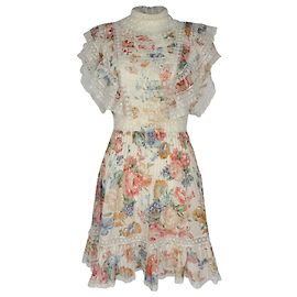 Mini abito Zimmermann Bowie Frill in cotone multicolore Multicolore