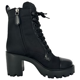 Botas de combate Prada Re-Nylon en nailon negro Negro