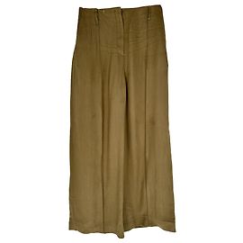 Acne Studios Wide-Leg Hose aus brauner Wolle Braun Rot