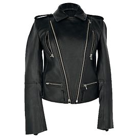 Autre Marque Veste à double fermeture éclair Dion Lee en cuir de vachette noir Noir