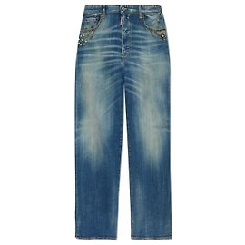 Vaqueros anchos azules con efecto desgastado Dsquared2 Azul