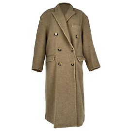 Isabel Marant Etoile Lojima Hopsack Coat in Brown Wool Brown Red