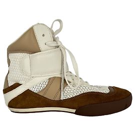 Baskets montantes Chloé Kick en daim marron et blanc Marron Rouge