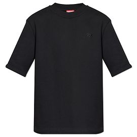 Diesel S-COL-T1 T-Shirt Schwarz Baumwolle Oversized Schwarz