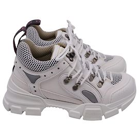 Gucci Flashtrek Chunky Sneakers in White Leather  White Cream