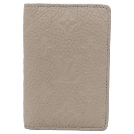 Louis Vuitton Monogram Taurillon Card Case Beige