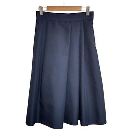 Autre Marque ANAYI Asymmetric Pleated Flare Skirt Blue Navy blue