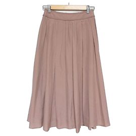 Autre Marque ANAYI Geraffte lange Rock Pink Beige