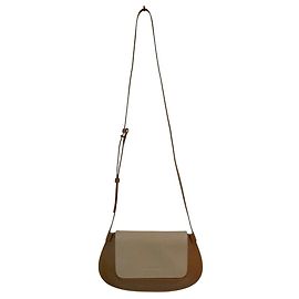Autre Marque Bolsa de Ombro em Pele Adolfo Dominguez Marrom Bege