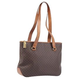 Céline Celine Macadam Shoulder Leather Medium Braun