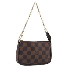 LOUIS VUITTON Damier Ebene Mini Pochette Accessoires Pouch N58009 Other
