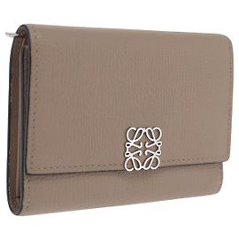 LOEWE Carteira Bifold Pele Beige Silver Outro