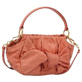 PRADA Bolsa de Mão em Pele 2way Rosa Tom Dourado Outro