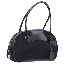 PRADA Sac à main Nylon Cuir Noir Argent Autre