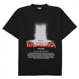 Camiseta Oversized Balenciaga Negra de Algodón Negro